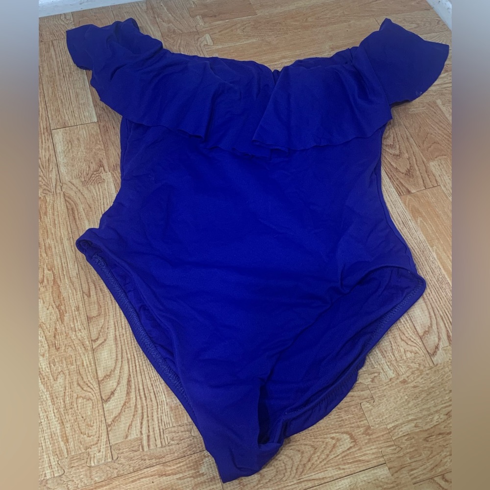 Trina Turk off the shoulder one piece bathing suit